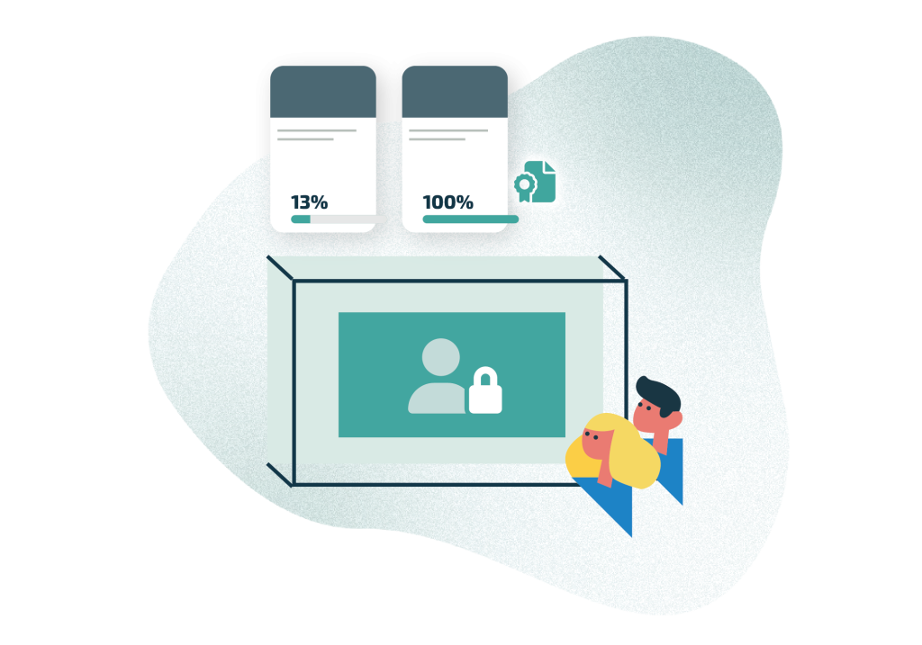 Ilustração de treinamento de compliance LGPD para Colaboradores